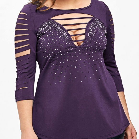 Tops - LAST ONE AVAILABLE!  Rhinestone Long Sleeve Top